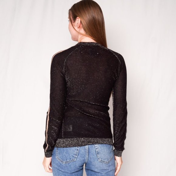 KARSSEN Black Knit Shimmer Long-Sleeve Top - Picture 4 of 6